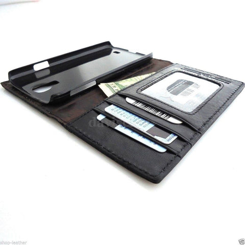 genuine leather Case fit Samsung Galaxy S4 SIII book wallet handmade 60s black G