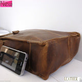 best top Leather Bag Messenger iPad vintage Genuine laptop classic handbag 10 11