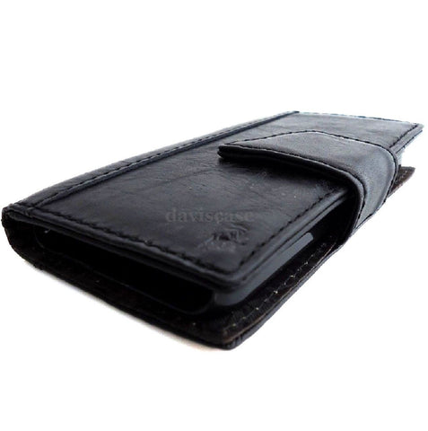 genuine vintage leather case for iphone 5 s stand book magnet wallet credit card 5s bls free shipping