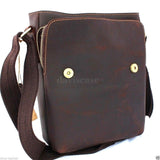 genuine Vintage Leather mens Bag Messenger for iPad air Shoulder Satchel School free shipping