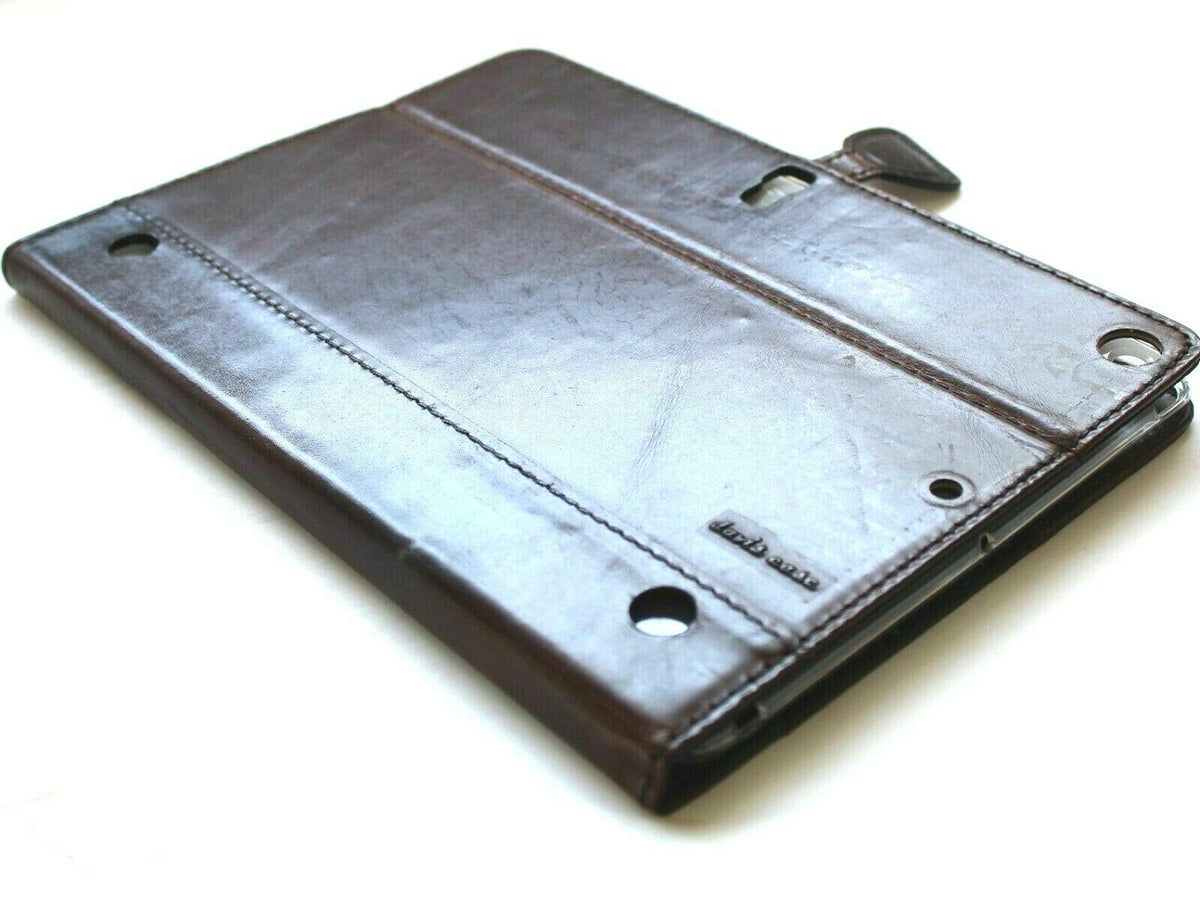Brown genuine leather case for Apple iPad 10.2 (2019-2021) by DAVISCASE, showcasing the handmade cover with precise fit.
