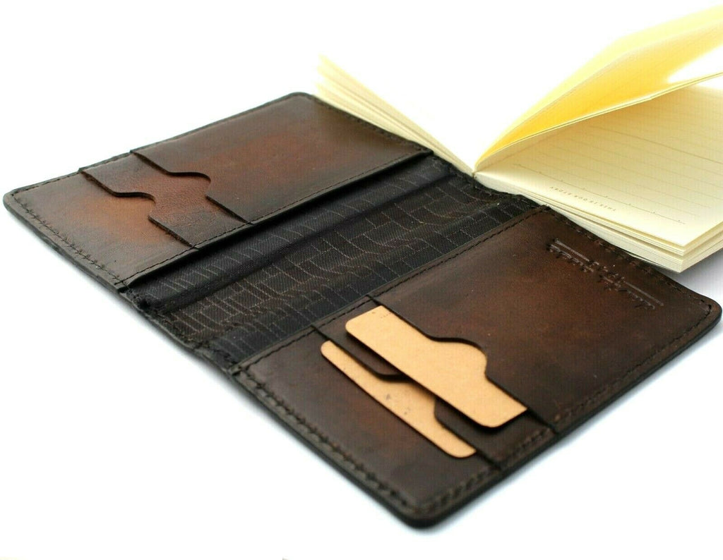 Galaxy leather wallet case for Bible with custom goat and lamb cover, ID card slots, designed by DavisCase with retro luxury style.