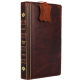 Genuine Leather Case for iPhone XS book bible wallet closure cover Cards slots Slim vintage Dark Jafo brown Daviscase rustic