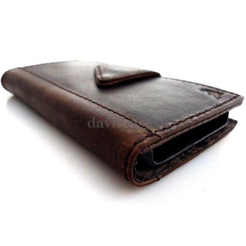 genuine vintage leather case for iphone 5 s stand book wallet credit card 5s TA free shipping
