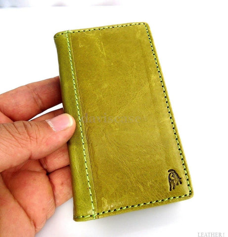 genuine vintage real leather slim case for iphone 5c 5 c 5s cover book wallet handmade s green