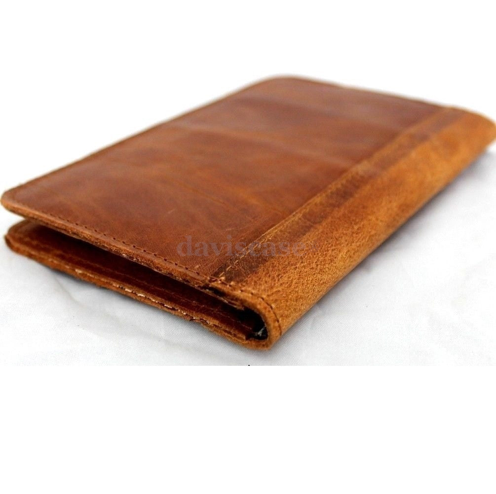 Handmade genuine Italy leather iPhone 6 case with flip cover, wallet design, credit card slots, and magnetic closure.