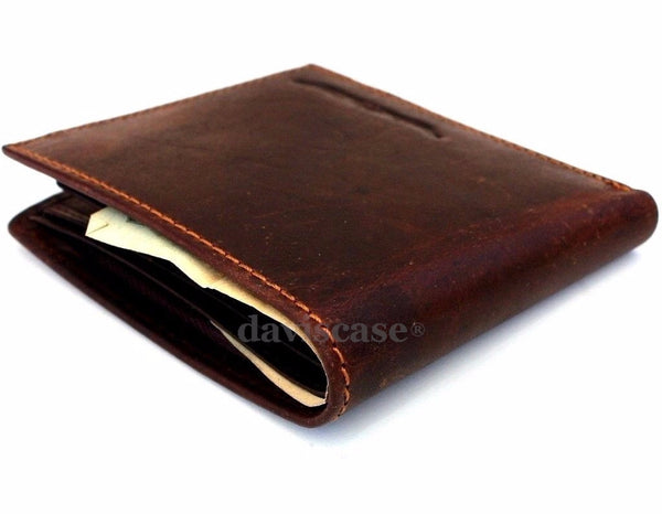 Men Genuine italian Leather wallet Billfold case COIN POCKET CARD id 1 Cash Slots  handcraft free shipping  case