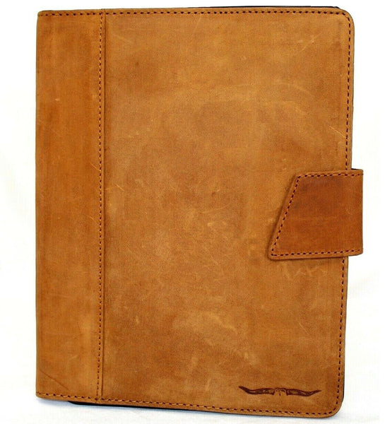 Genuine Vintage Leather Case for Apple iPad Pro 11 (2020) Handmade Hard Cover flip rubber Credit Cards slots slim Tan DavisCase