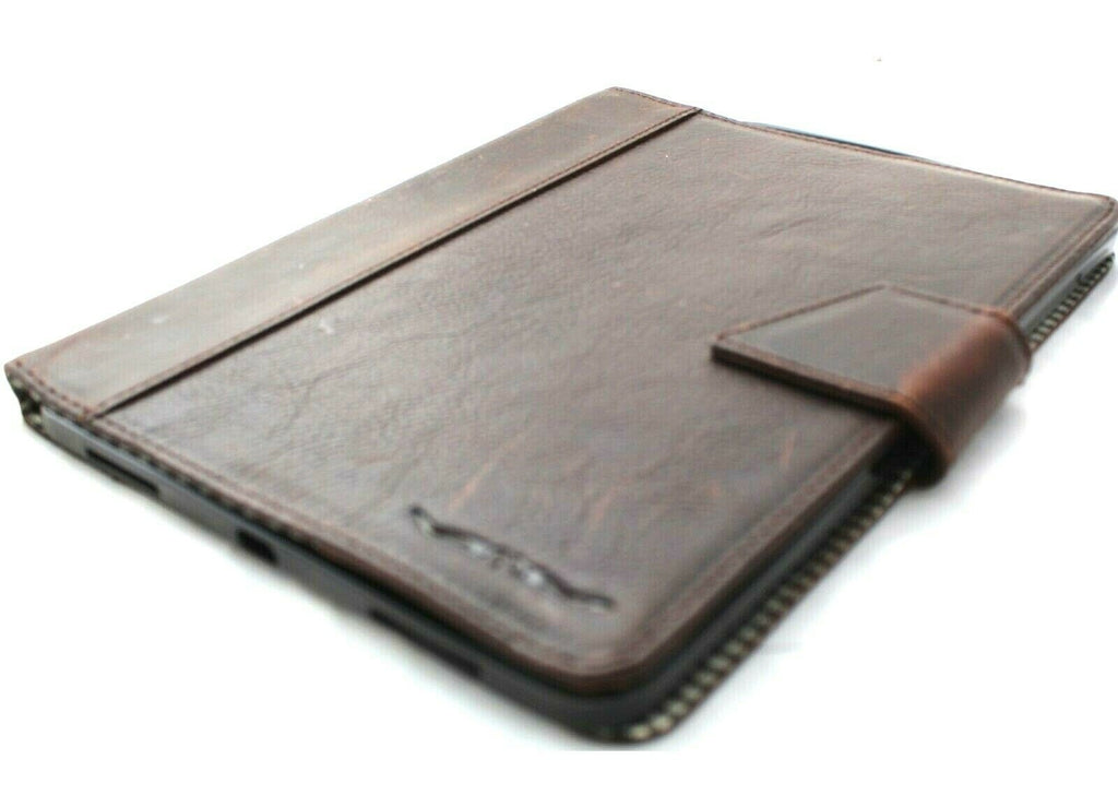 Dark DavisCase vintage leather iPad Air 4 (2020) hard flip cover with credit card slots, handmade, slim design, A2324/A2072 model