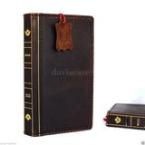genuine oiled italian leather Case for Samsung Galaxy note edge book wallet luxury cover s XII v Businesse