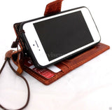genuine oiled leather hard case for iphone 5s 5c 5 cover book wallet credit card c s flip handmade luxury ! gift
