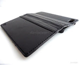 genuine real leather case for iphone 5 cover book wallet stand holder crard ID black 5s