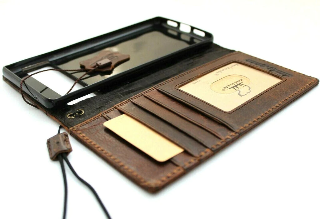 Genuine leather Google Pixel phone case by DAVISCASE with book wallet and vintage Bible design for Pixel 10, 9, 8, and 6 series
