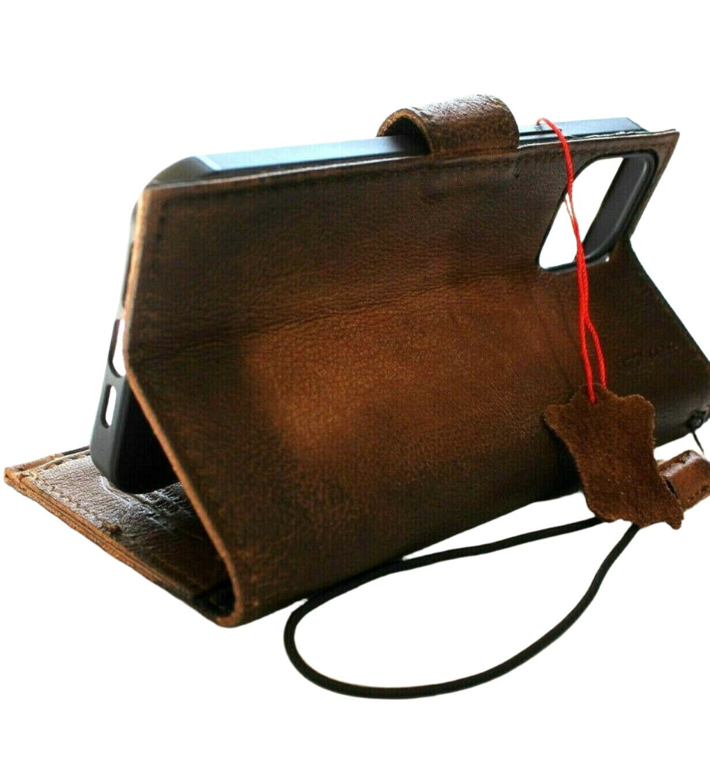Handmade genuine leather phone case for Samsung Galaxy S20 Ultra, Note 10 Plus, and S21 Plus by DAVISCASE with zipper and wallet features.