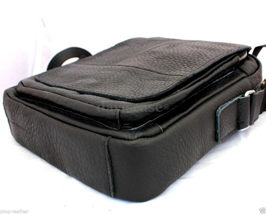 Men's genuine leather shoulder satchel bag with adjustable strap, suitable for messenger and school use, by vendor-unknown.