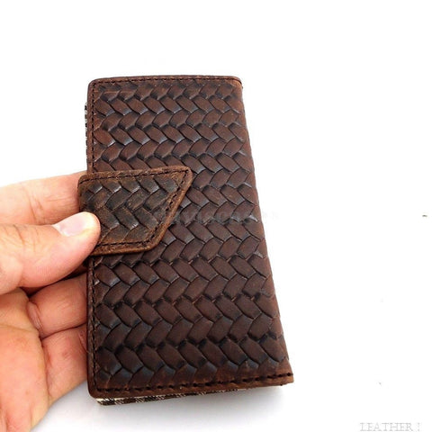 genuine vintage leather case for iphone 5 s cover s 5  book wallet stand handmade 