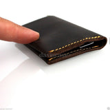 Genuine buffalo Leather man mini wallet Money id credit cards pocket small style it