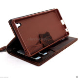 genuine vintage italian leather Case Fit for sony Xperia Z4 book wallet 4 z handmade IL