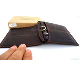 Men's genuine leather card money wallet ru Bifold Purse Holder Trifold Money 