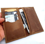 genuine leather case FIT iphone 5 5s 5c c book wallet cover handmade cards slim