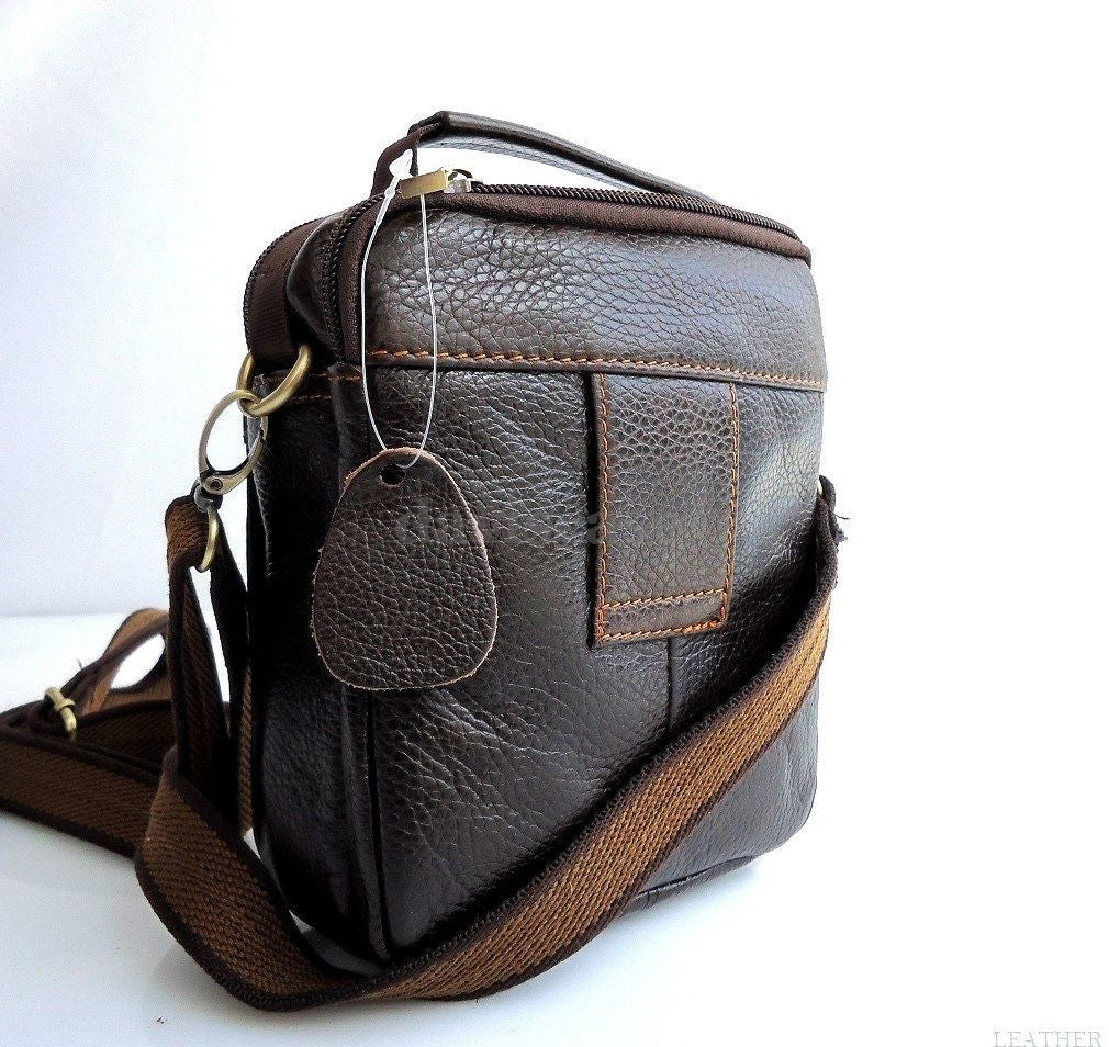 Genuine full leather shoulder strap for DAVISCASE messenger bag, designed for men and women, crossbody style with small tote appearance.