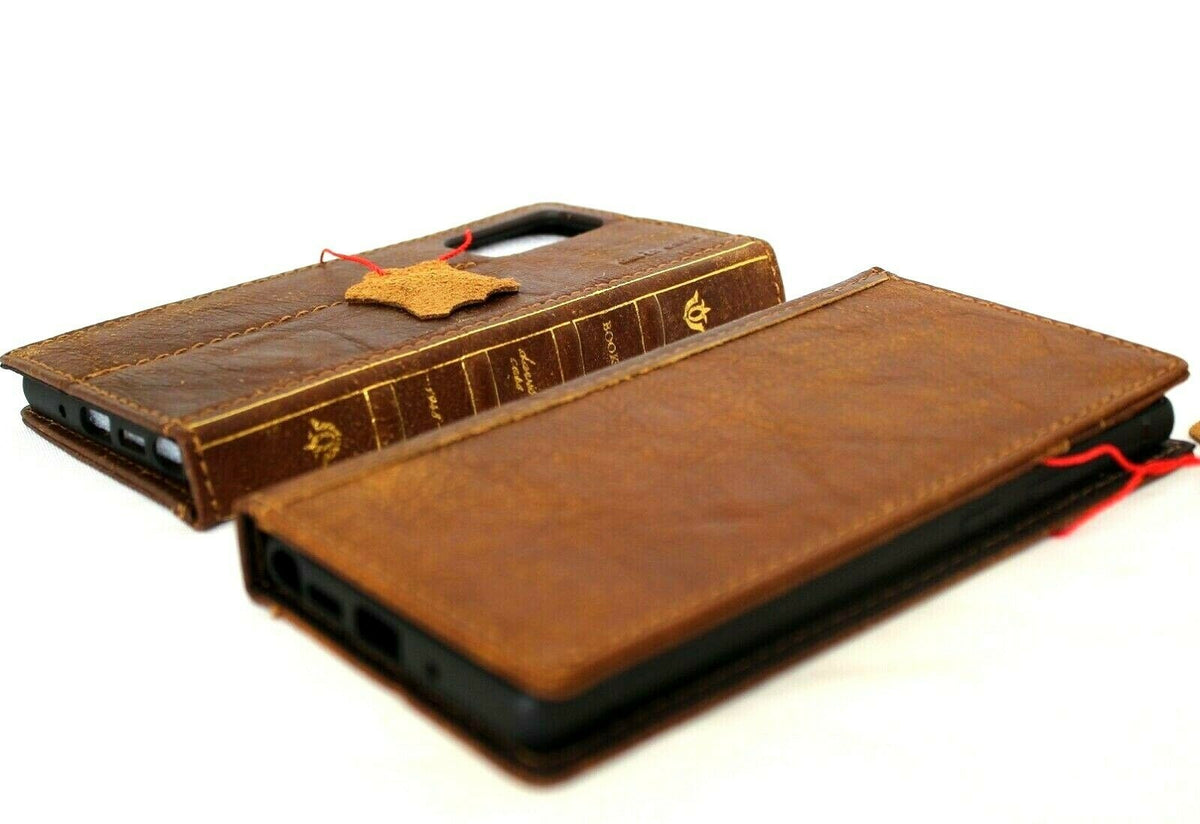 Genuine leather Bible design wallet case for Samsung Galaxy Note 20 5G with card slots and wireless charging holder by DAVISCASE.