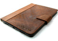 Handcrafted genuine vintage leather iPad Pro 11 (2020) case with credit card slots from DavisCase, showcasing slim, hard cover design.