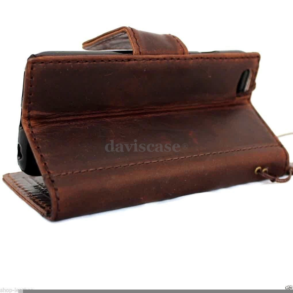Handmade genuine Italy leather iPhone 6 case with flip cover, wallet design, credit card slots, magnetic closure, luxury style.