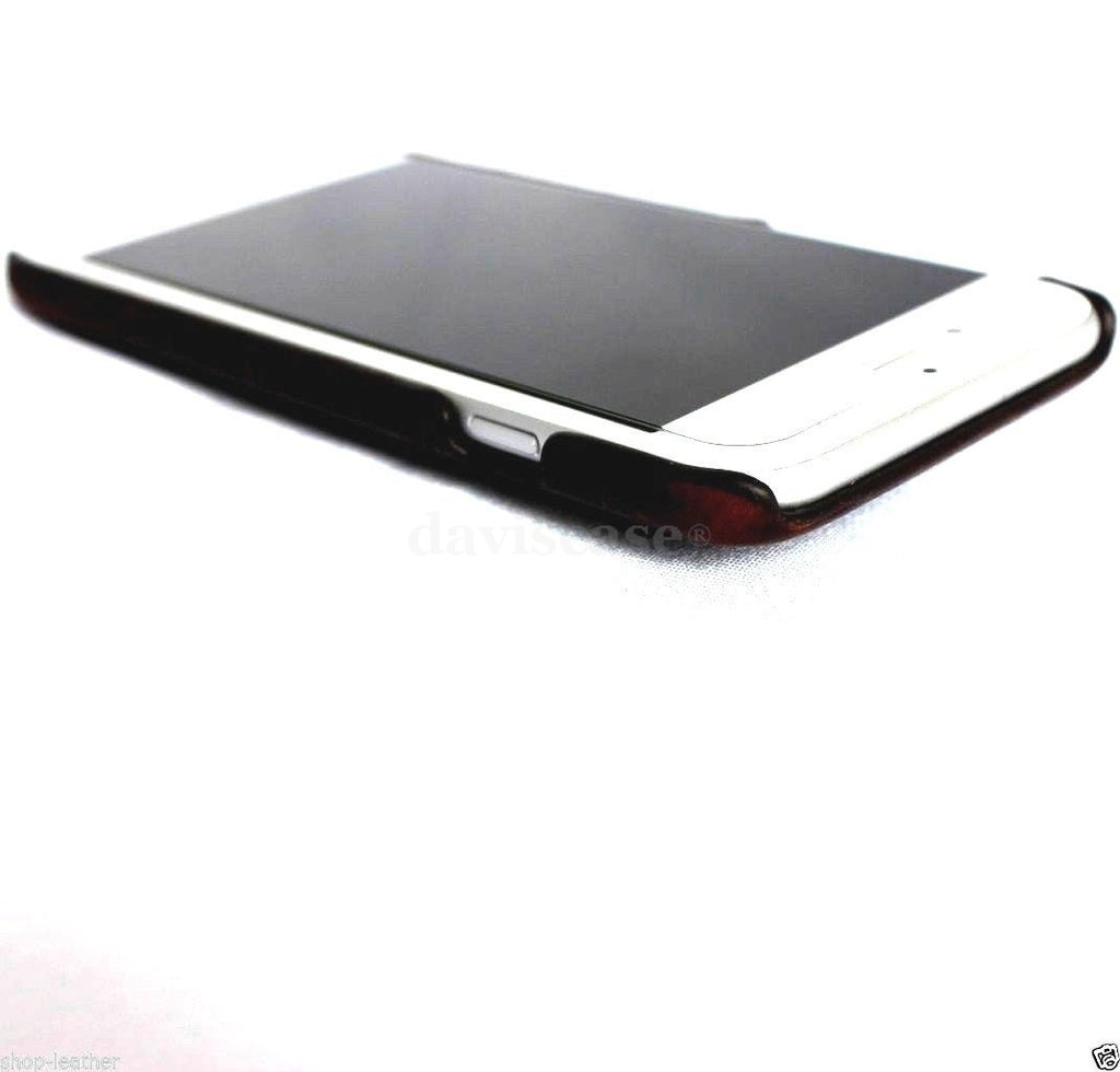 Handmade genuine Italy oiled leather iPhone 6 Plus case with wallet design, credit card slots, for 5.5-inch iPhone.