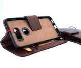 Étui pour LG V30 en cuir véritable rétro, portefeuille amovible, couverture magnétique, mince, marron, fentes pour cartes, naturel jafo 48