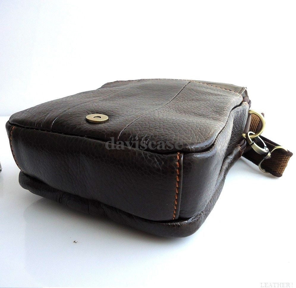 Genuine full leather men's shoulder strap for DAVISCASE messenger and crossbody bags, versatile and durable leather accessory.