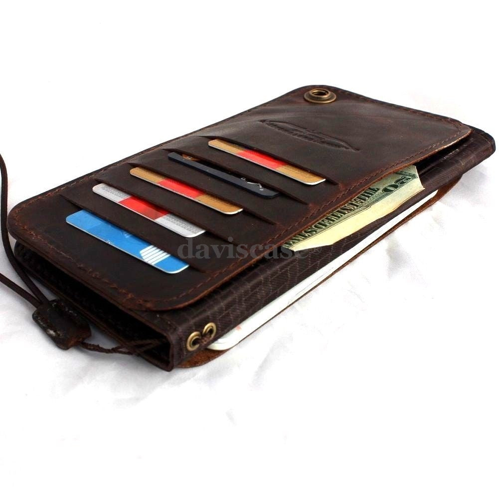 Handmade genuine Italy leather iPhone 6 case with flip wallet design, credit card slots, magnetic closure, slim and luxurious.