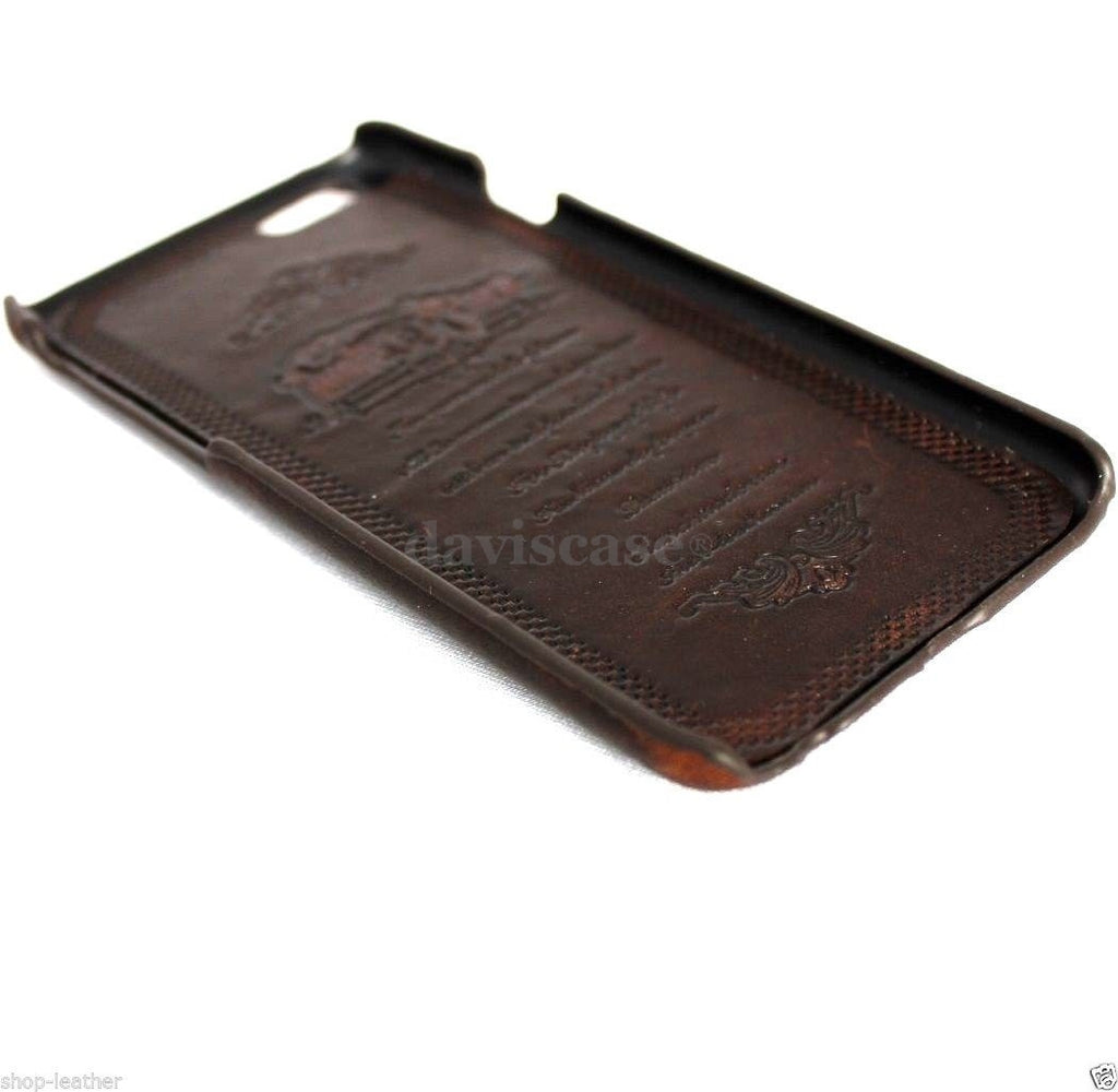 Handmade genuine Italy oiled leather iPhone 6 Plus case with wallet-style cover, credit card slots, luxury design, for 5.5-inch phones