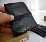 Men Money Clip Genuine retro Leather wallet id gift Pocket Purse Pouch slim S uk