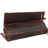    genuine vintage leather case for iphone 5 cover book wallet stand holder