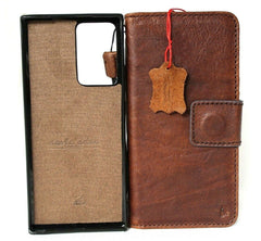 Genuine Leather Case For Samsung Galaxy Note 20 Ultra Book Removable Wallet Magnetic closure Cover cards slots detachable Holder Vintage note20 Top Grain