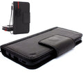 Handmade black genuine Italian leather wallet case for Samsung Galaxy S9 with magnetic clasp, featuring a book-style design.