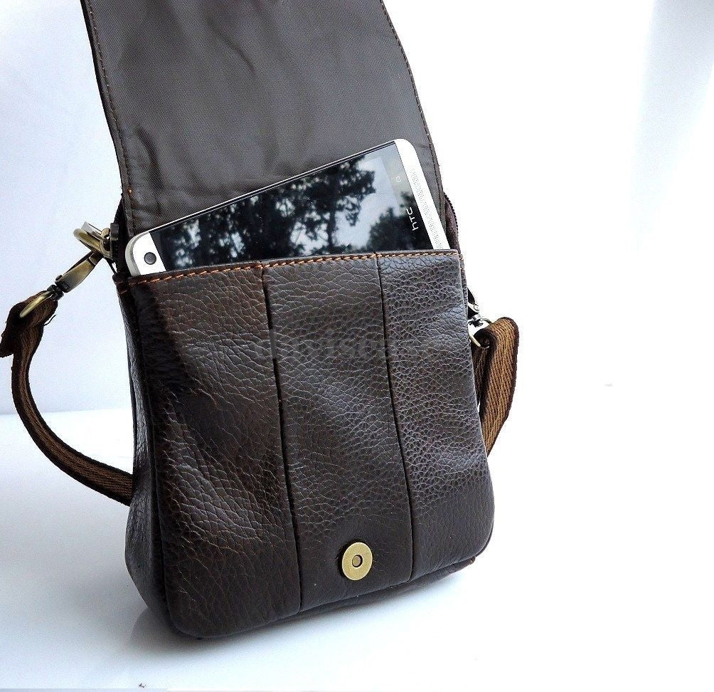 Genuine leather shoulder strap for messenger bag, compatible with DAVISCASE small crossbody tote for men and women.