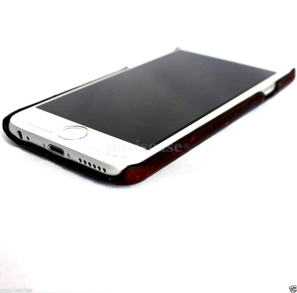 Handmade genuine Italy oiled leather iPhone 6 Plus case with wallet and credit card slots in luxury design