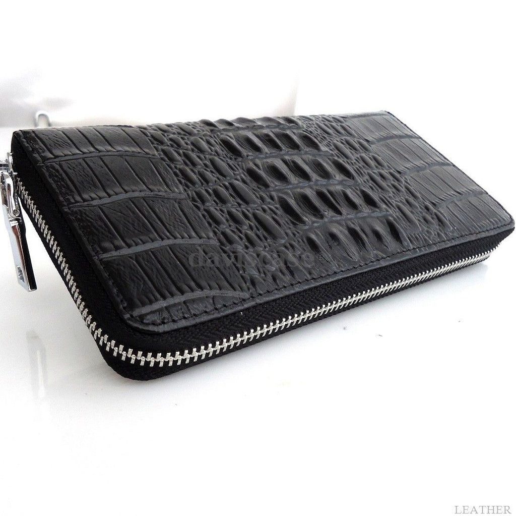 Women's genuine leather wallet and clutch purse with bowknot design, featuring button and zip closures, ideal for cards and essentials.