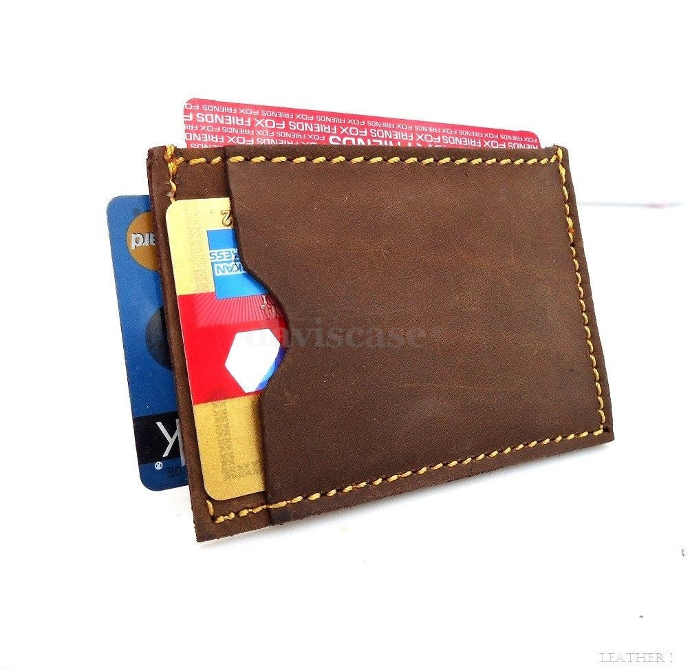 Leather Id Credit Card Holder Wallets