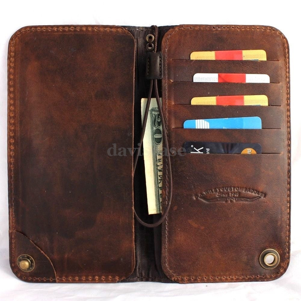 Handmade genuine Italy leather iPhone 6 case with flip book wallet design, credit card slots, and magnetic closure.
