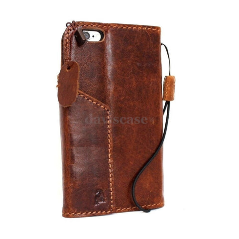genuine italian leather case for iphone 6  4.7 cover book wallet credit card premium 