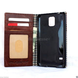 genuine italian leather case fit samsung galaxy s5 hard cover purse pro flip wallet stand luxury business