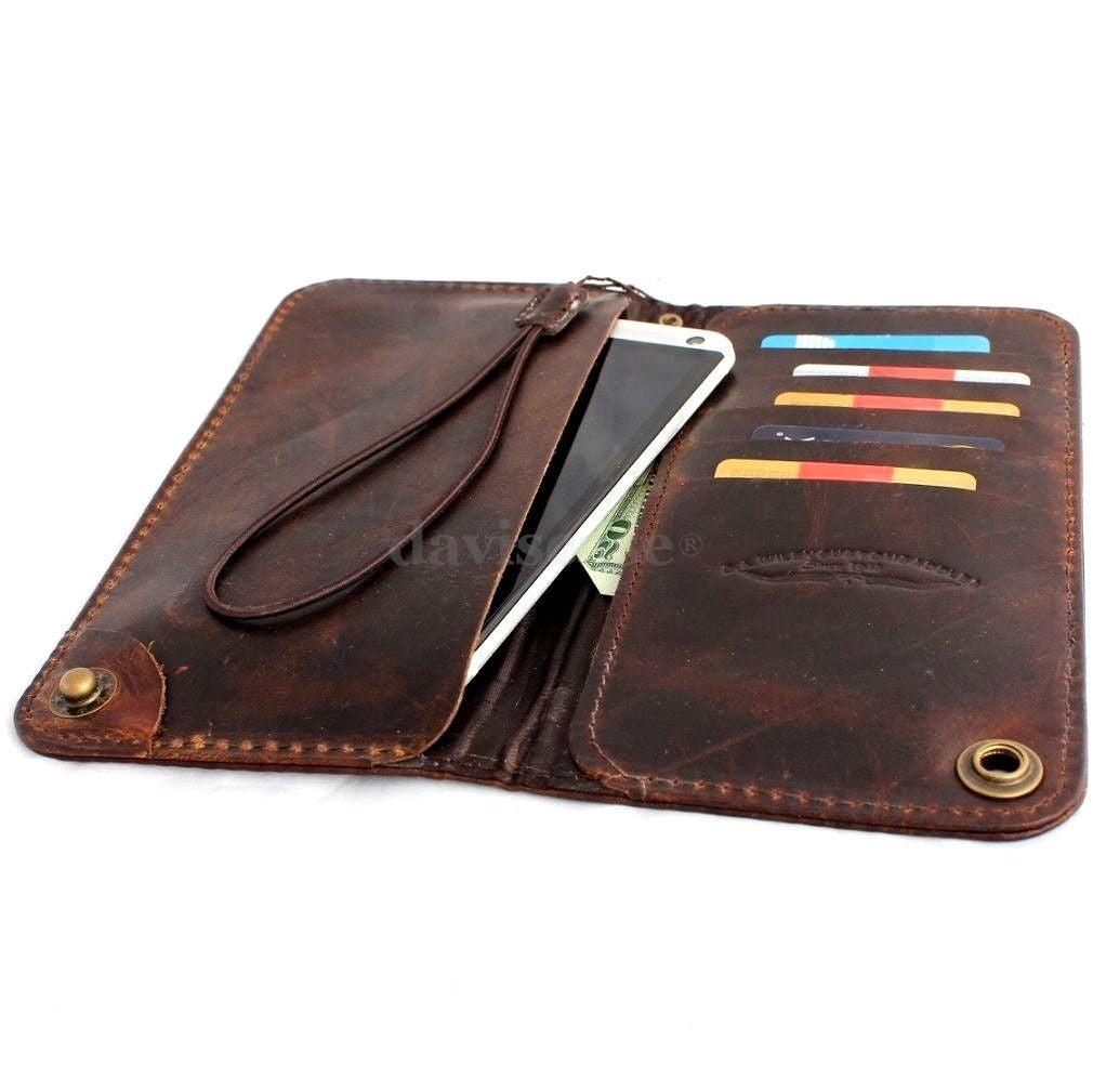 Handmade genuine Italy leather iPhone 6 case with flip wallet design, card slots, magnetic closure, elegant luxury cover.