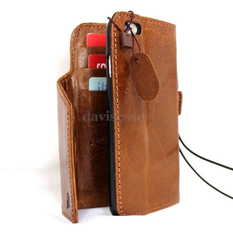 genuine oiled italy slim leather case for iphone 6  4.7 cover book wallet credit card premium 