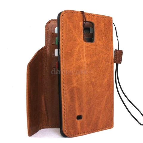 genuine natural leather hard case for Galaxy NOTE 4 LEATHER CASE  handmade cover book pro wallet stand premium