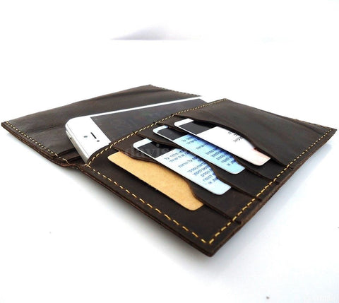 genuine buffalo leather slim case for iphone 5 5s cover book wallet handmade s uk