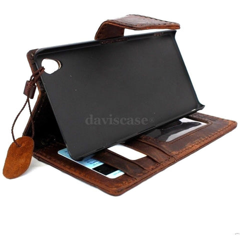 genuine real vintage leather Case For sony Xperia Z3 book wallet 3 z handmade it