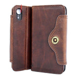 Genuine oiled leather Real for apple iPhone XR case cover wallet credit soft holder book prime retro luxury slim Art Jafo Tic